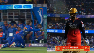 Read more about the article [WATCH] From the Land of AB De Villiers, Jonty Rhodes, Ryan Rickelton Pulls Off a Flying Screamer To Dismiss Rajat Patidar in MI VS RCB IPL 2025 Match